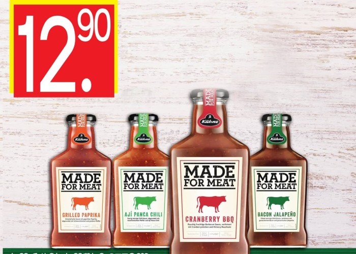 German premium sauces "KÜHNE - MADE FOR MEAT" in Fresco